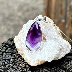 Chevron Amethyst Necklace